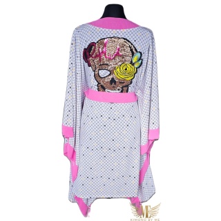 BALI MINI Kimono plażowe ze złotą czachą