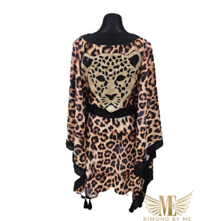 KENIA MINI Kimono plażowe, wzór leopadra