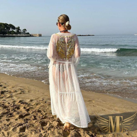 Białe kimono tiul Białe kimono tiul