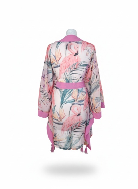 ARUBA MINI Kimono plażowe we flamingi