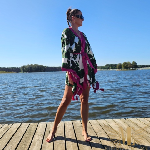 Kimono mini w liscie bananowca