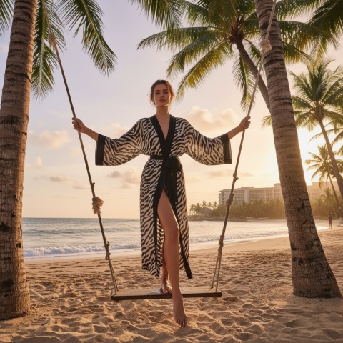 NAMIBIA MAXI – Długie Kimono Plażowe ze Skrzydłami