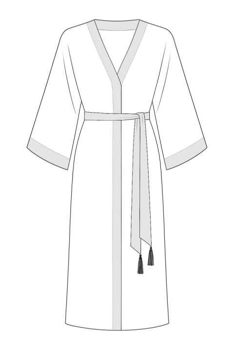 SAVANNA CHIC MAXI Klasyczne długie kimono ze skrzydłami, czekoladowa zebra