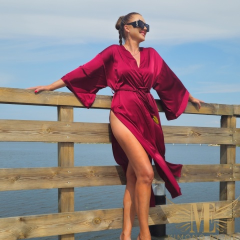 kimono bordo długie