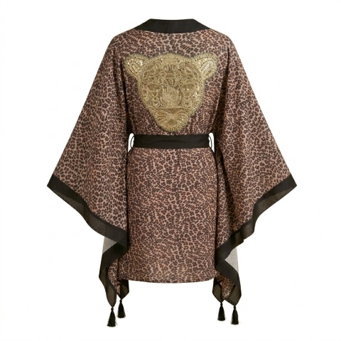 TANZNIA MINI kimono plażowe w panterkę
