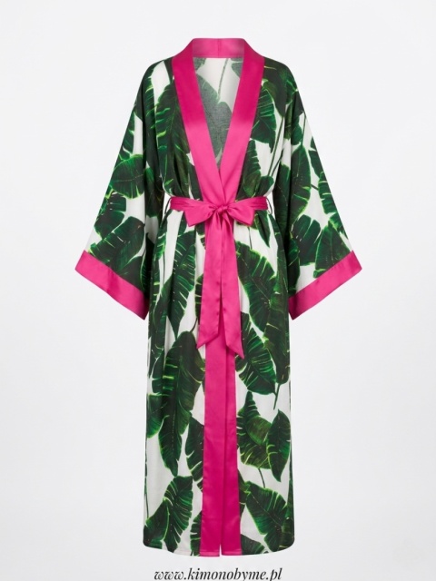 VALLARTA MAXI - Klasyczne długie kimono w liście bananowca