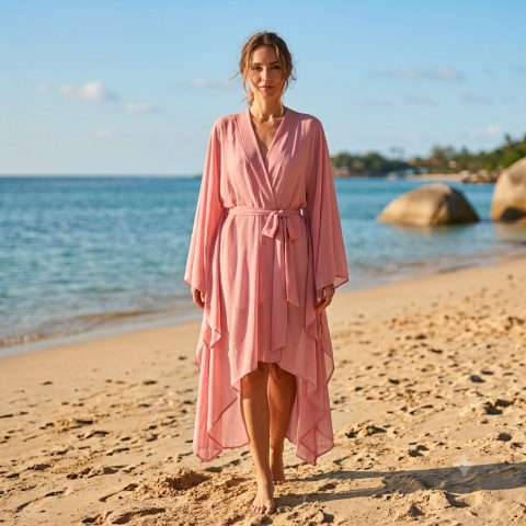asymetryczna narzutka plażowa ze skrzydłami | KIMONO BY ME